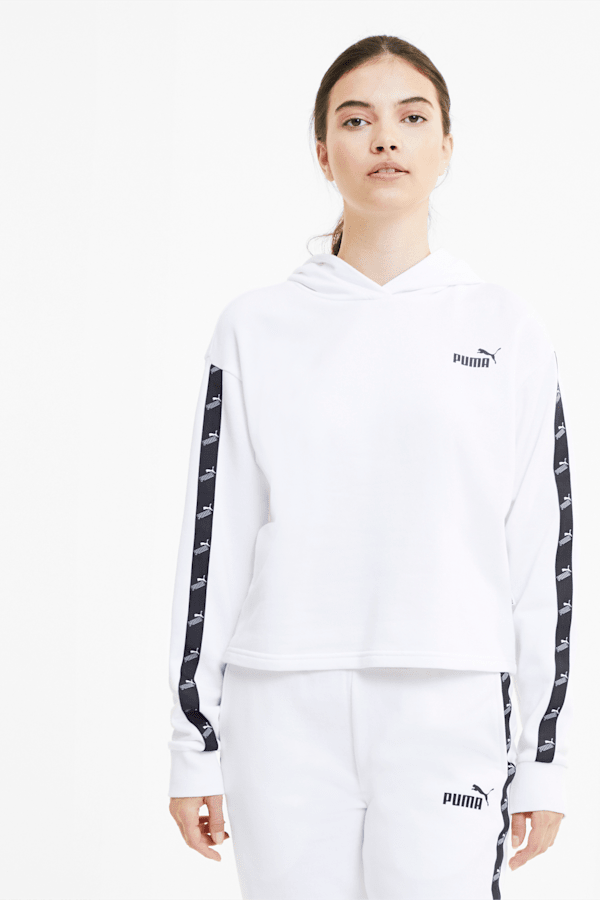 Puma stripe crop hoodie shop