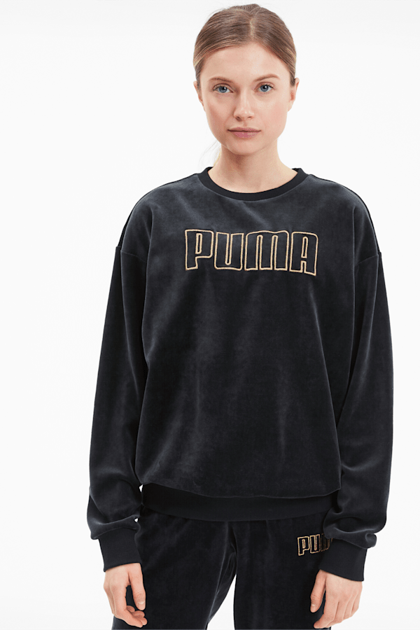 Puma velvet outlet rib crew sweatshirt