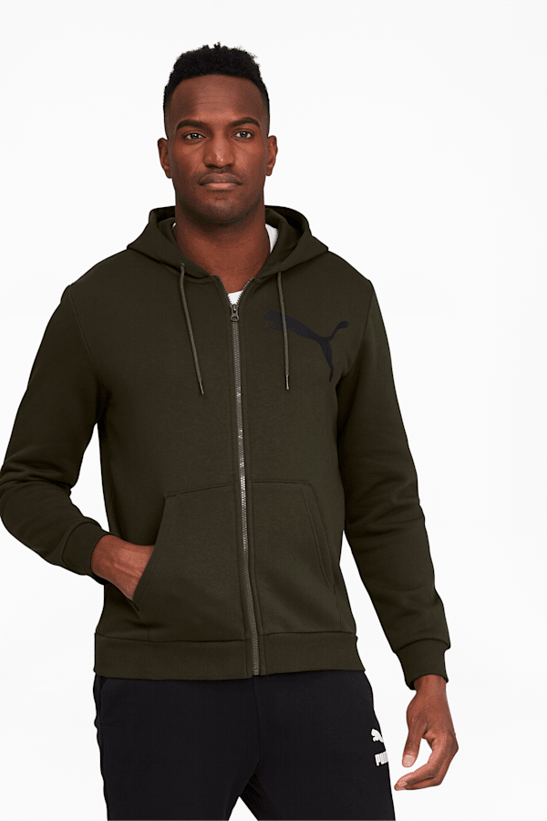 Grey puma top zip up hoodie