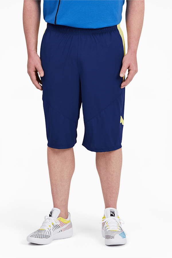 PUMA Cat Men's Training Shorts BT, Elektro Blue-Yellow Pear, extralarge