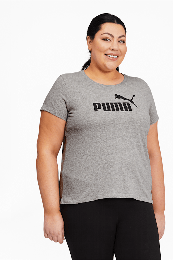 Essentials Women's Logo Tee PL, Light Gray Heather, extralarge