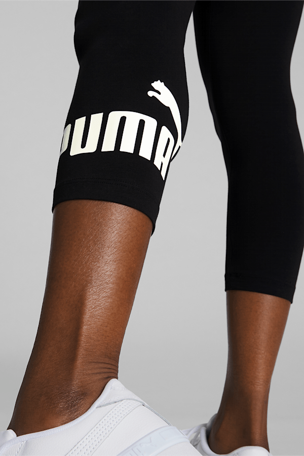 Essentials Women's 3/4 Logo Leggings, Puma Black, extralarge