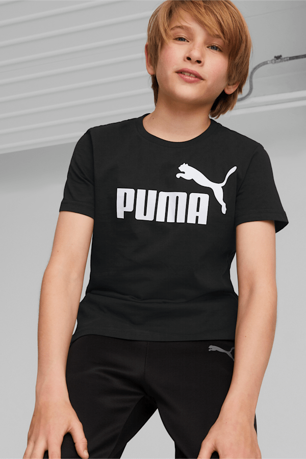 Essentials Logo Youth Tee, Puma Black, extralarge