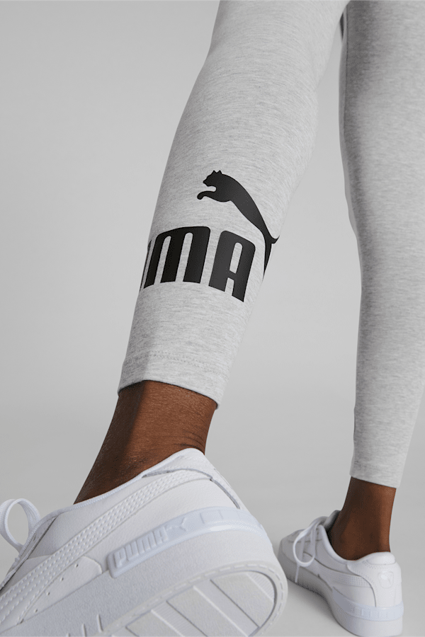 Puma Leggings Womens Medium Grey Printes Logo Compression Running