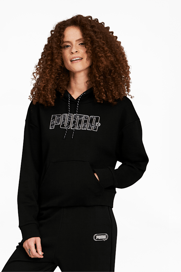 Puma hoodie womens black online