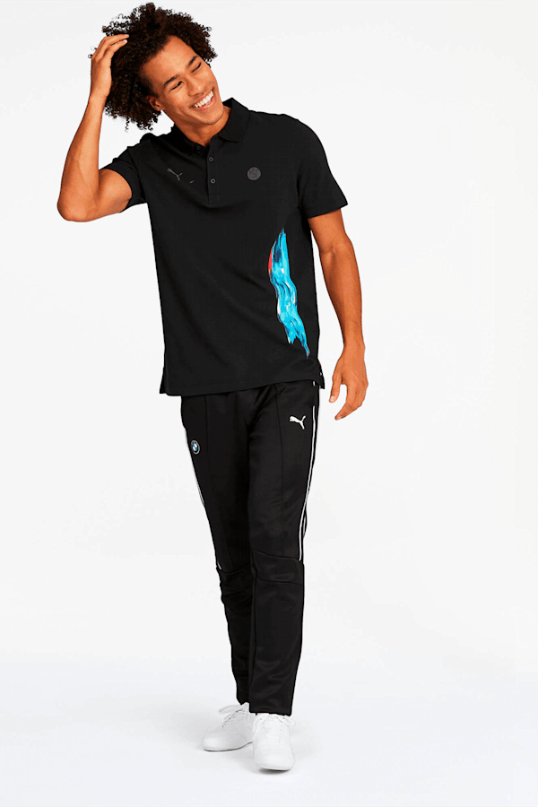 BMW M Motorsport Life Men's Graphic Polo, Puma Black, extralarge