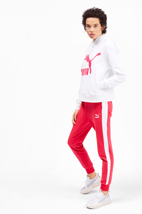 Women's puma classics t7 logo hoodie discount