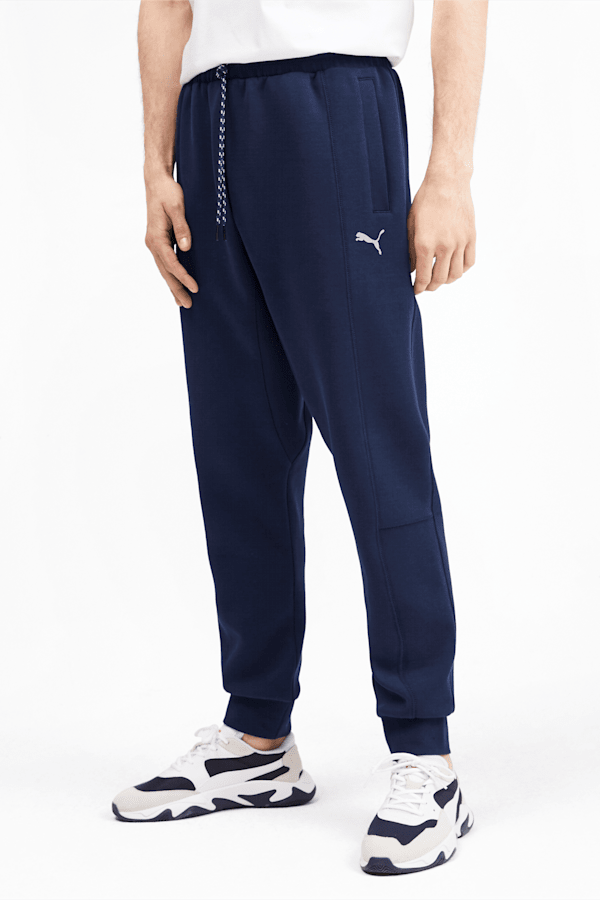 CUFFED PANTS - Navy blue