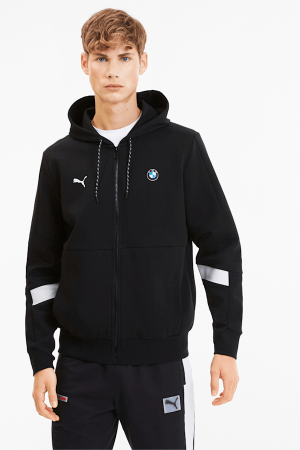 Zipper Hoodie Sweat Jacket & Sweat Pants Set - BLACK / M