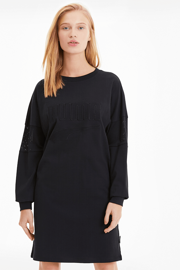 T7 Half-Zip Mock Neck Dress Women, PUMA Black, PUMA Shop All Puma