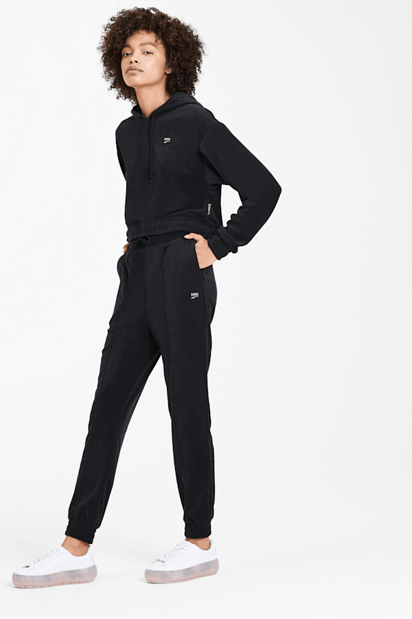 Black tapered sweatpants online