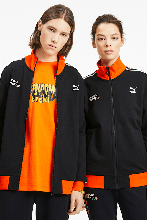 Black and orange puma tracksuit top