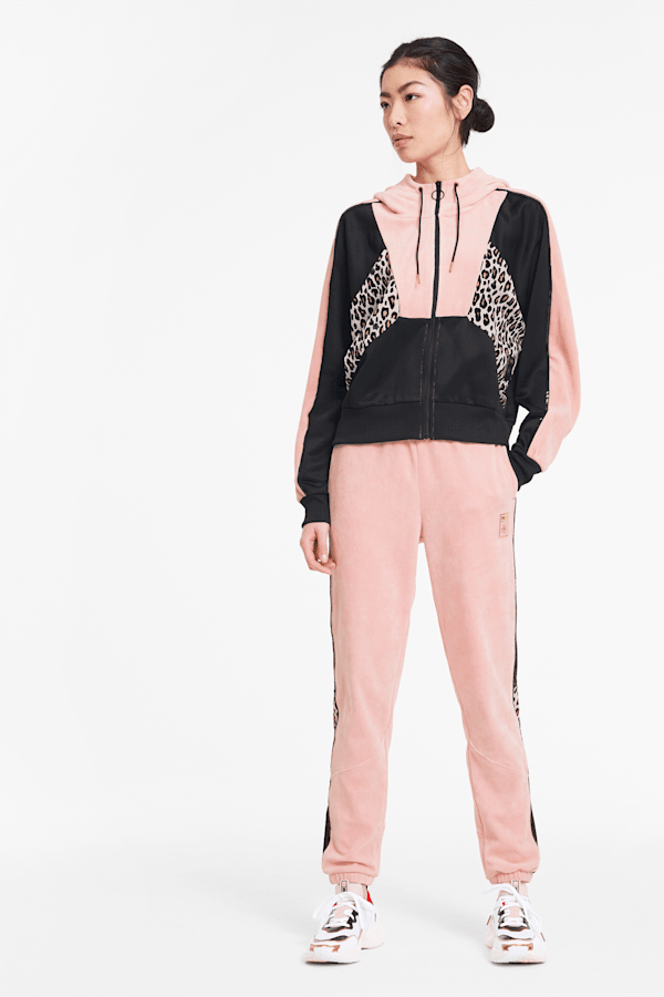 Pink puma hotsell tracksuit womens