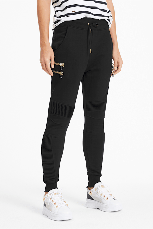 PUMA x BALMAIN Women's Biker Sweatpants, Puma Black, extralarge