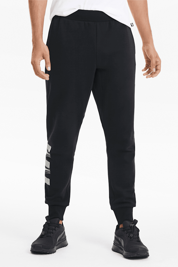 Rebel Bold Men's Sweatpants, Puma Black-Puma White, extralarge