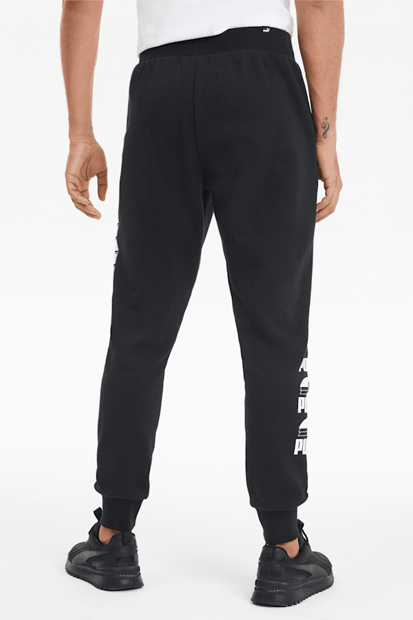 Rebel Bold Men's Sweatpants, Puma Black-Puma White, extralarge