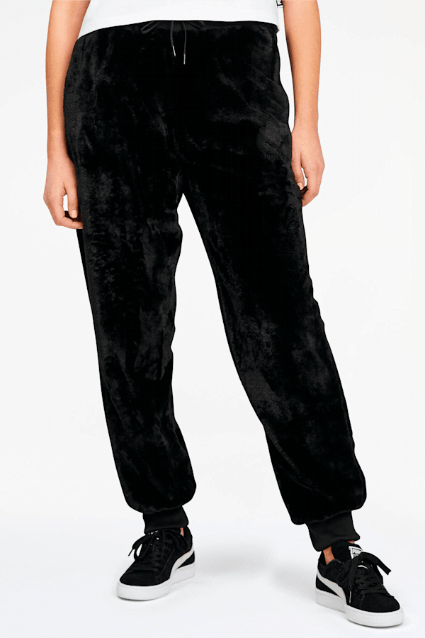 Puma furry slides joggers shop