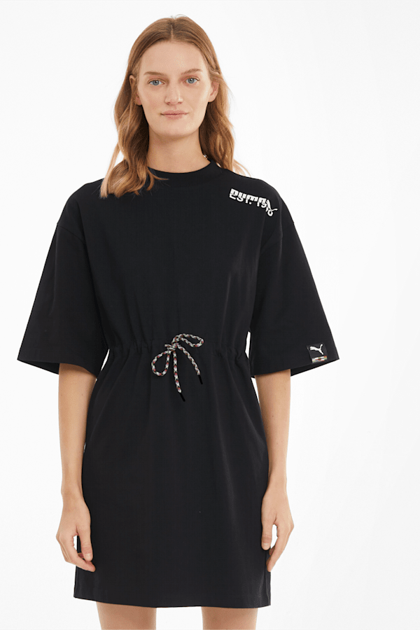 Oversized T-shirt Dress - Black - Ladies