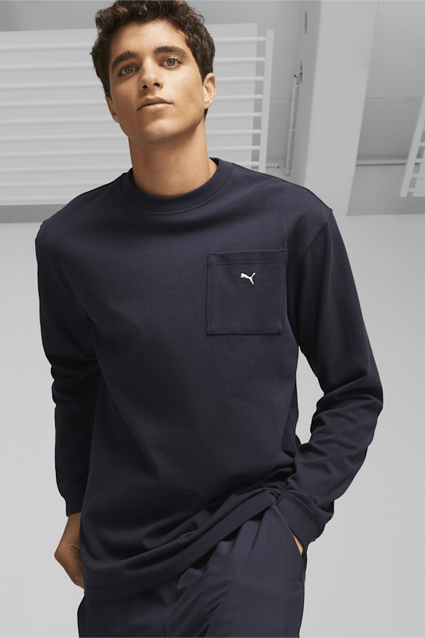 MMQ Service Line Long-Sleeve Tee, New Navy, extralarge