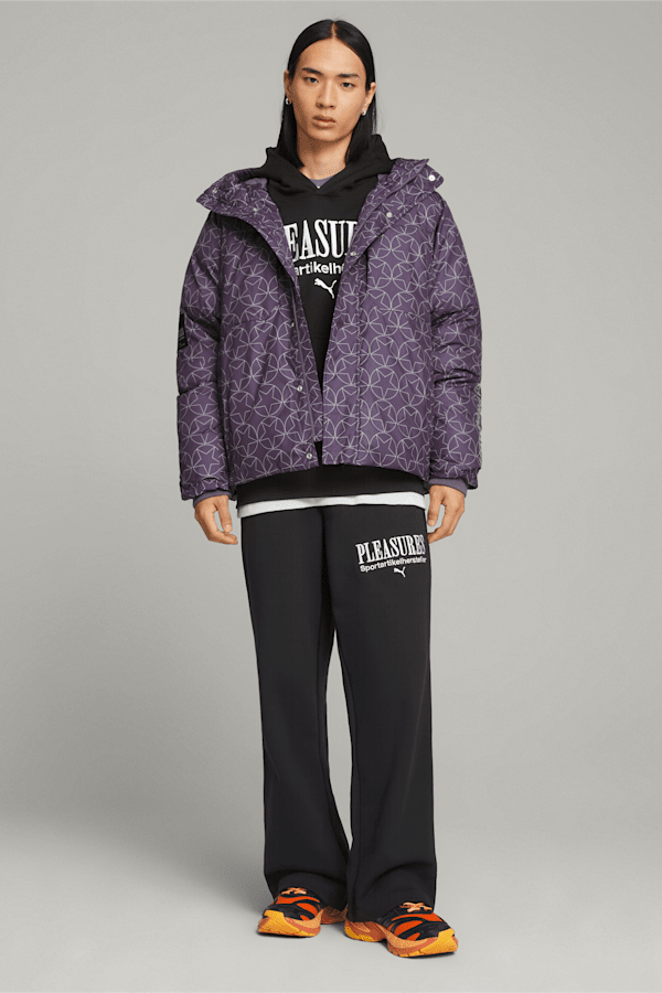 PUMA x PLEASURES Men's Puffer Jacket, Purple Charcoal, extralarge-GBR