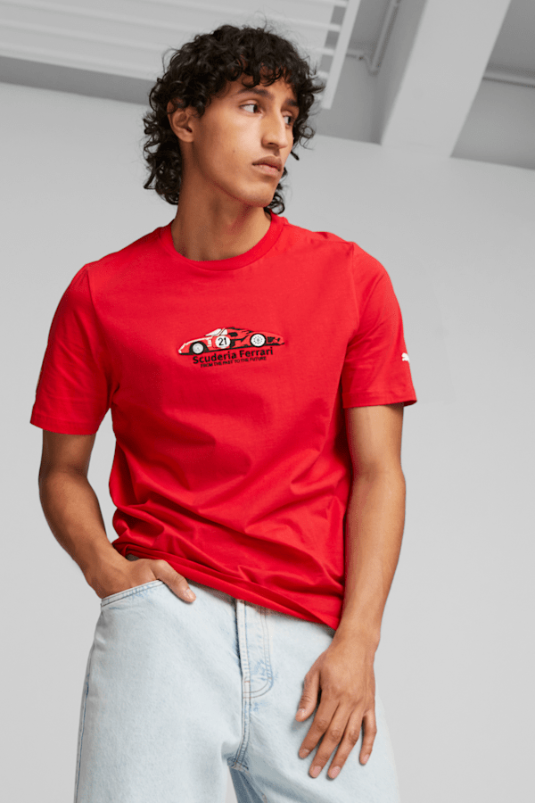 Scuderia Ferrari Race Men's Motorsport Tee, Rosso Corsa, extralarge