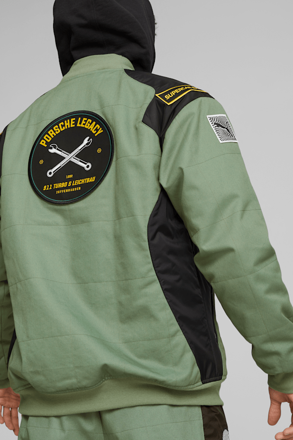 Porsche Legacy Garage Crews Men's Jacket, Eucalyptus, extralarge