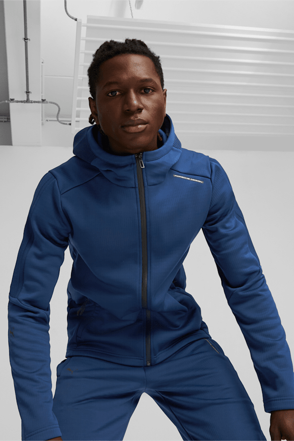 Porsche Design Men's Motorsport Sweat Jacket, Persian Blue, extralarge