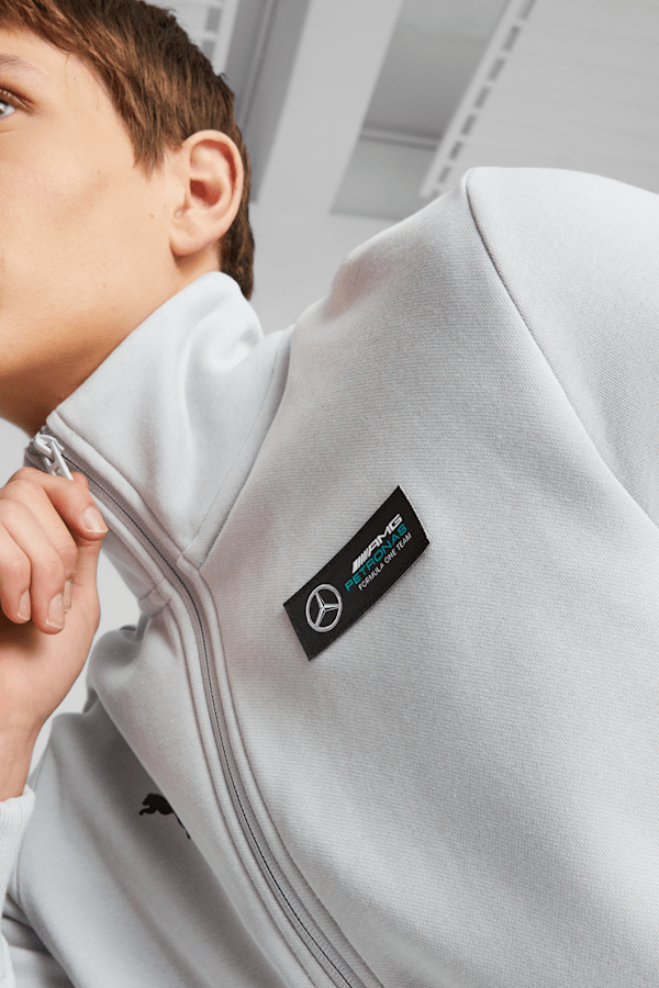 Mercedes-AMG PETRONAS Men's Motorsport Jacket, Mercedes Team Silver, extralarge