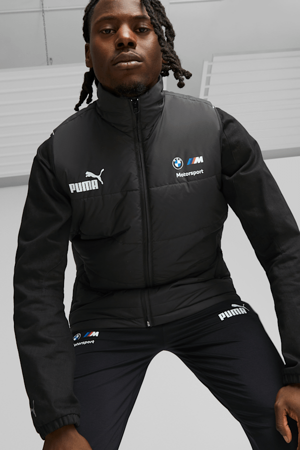 BMW M Motorsport Men's MT7 Padded Vest, PUMA Black, extralarge