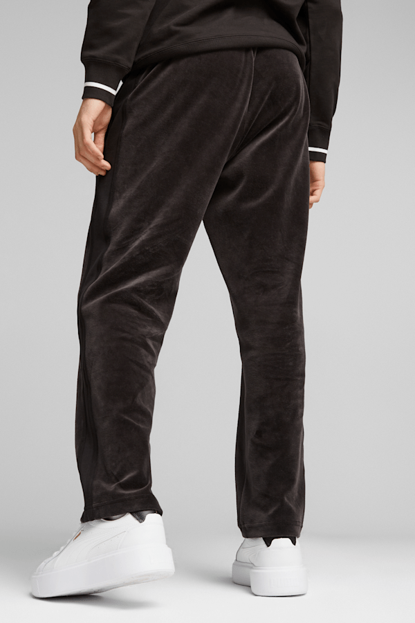 Regular Fit Velour Pants - Black - Men