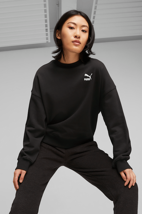 Womens black online puma sweatshirt