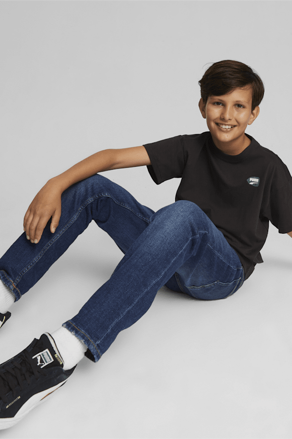 Downtown Kids' Graphic Tee, PUMA Black, extralarge