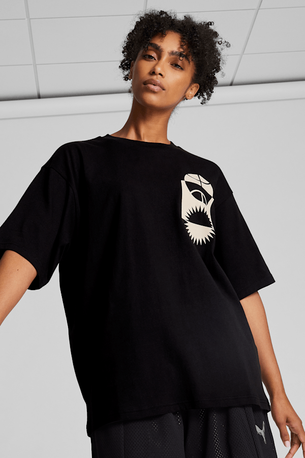 PUMA HOOPS x SKYLAR Culture Women's Tee, PUMA Black, extralarge