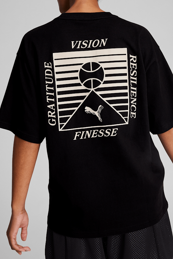 PUMA HOOPS x SKYLAR Culture Women's Tee, PUMA Black, extralarge