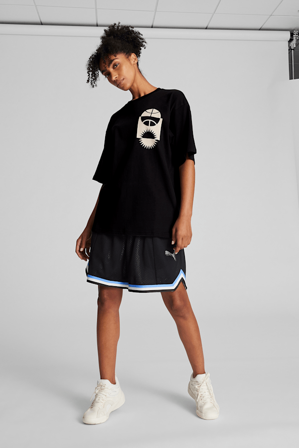 PUMA HOOPS x SKYLAR Culture Women's Tee, PUMA Black, extralarge