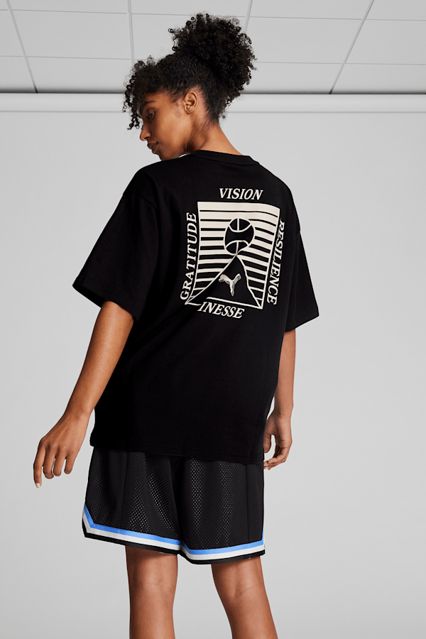 PUMA HOOPS x SKYLAR Culture Women's Tee, PUMA Black, extralarge