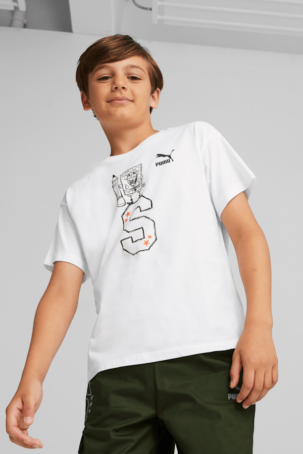 PUMA x SPONGEBOB SQUAREPANTS Kids' Graphic Tee, PUMA White, extralarge