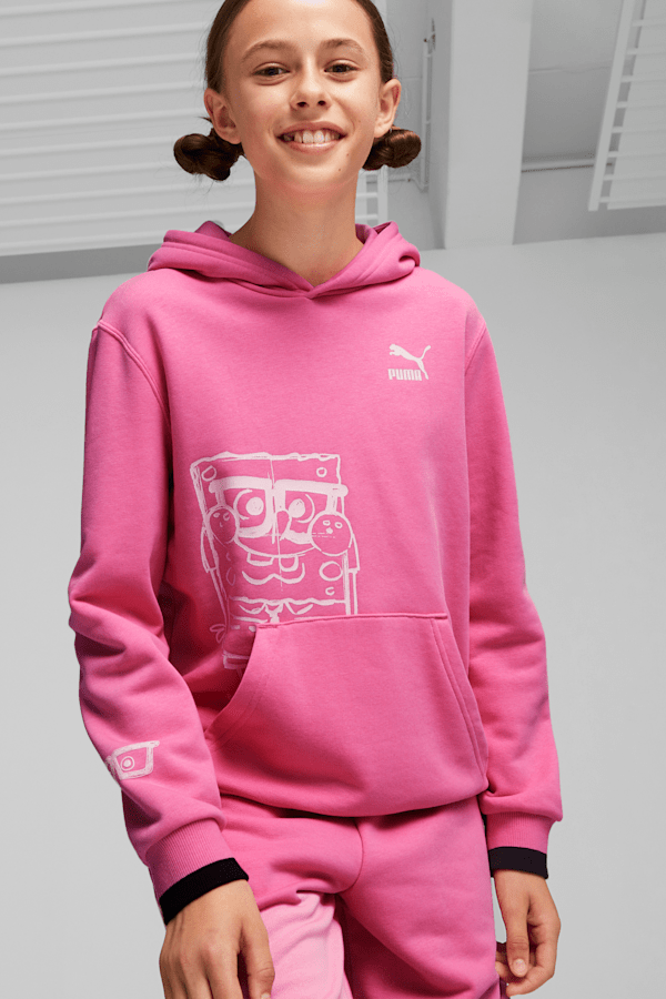 PUMA x SPONGEBOB SQUAREPANTS Kids' Hoodie, Strawberry Burst, extralarge
