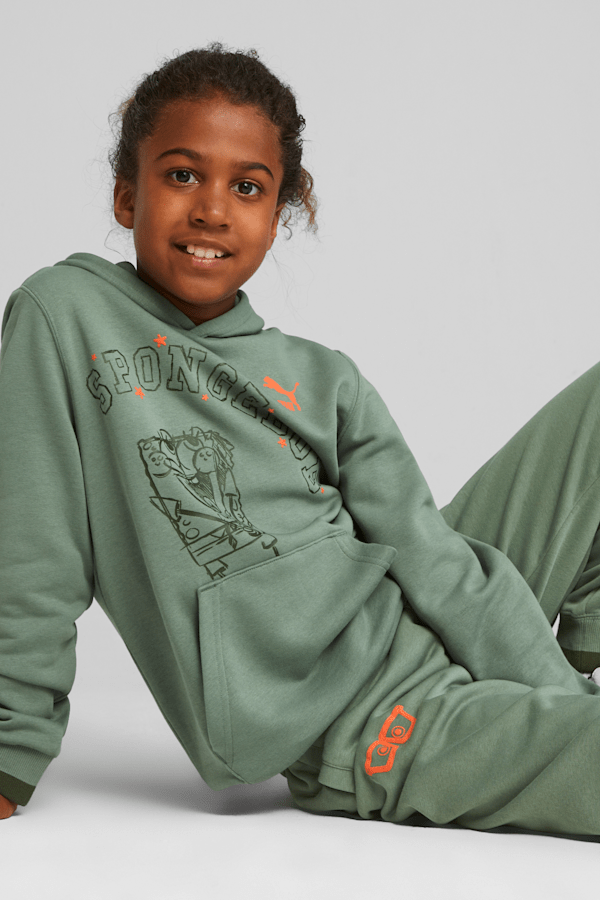 PUMA x SPONGEBOB SQUAREPANTS Kids' Hoodie, Eucalyptus, extralarge
