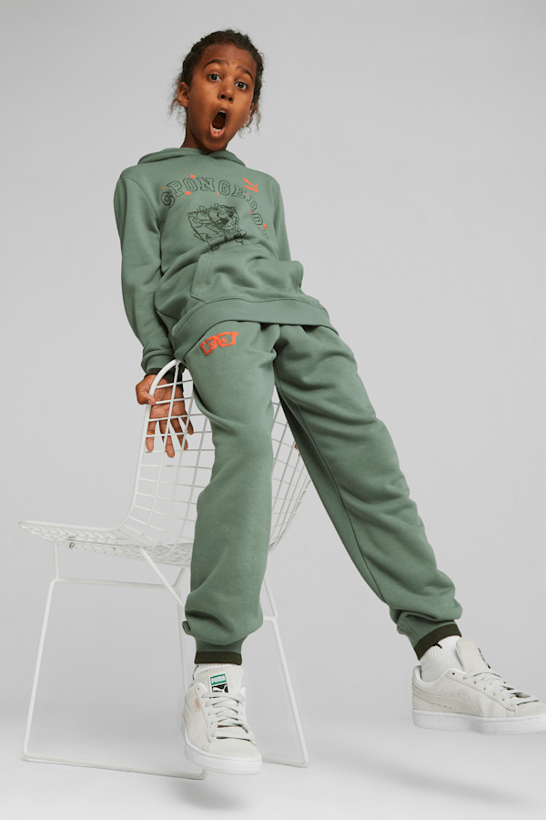 PUMA x SPONGEBOB SQUAREPANTS Kids' Sweatpants, Eucalyptus, extralarge