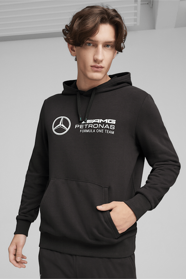Mercedes-AMG Petronas Motorsport Men's ESS Hoodie, PUMA Black, extralarge