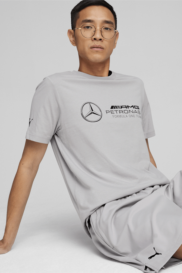 Mercedes-AMG Petronas Motorsport Men's ESS Logo Tee, Team Silver, extralarge