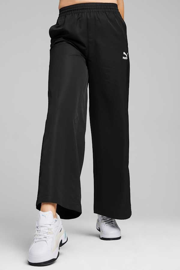 Puma wide leg track pants sales