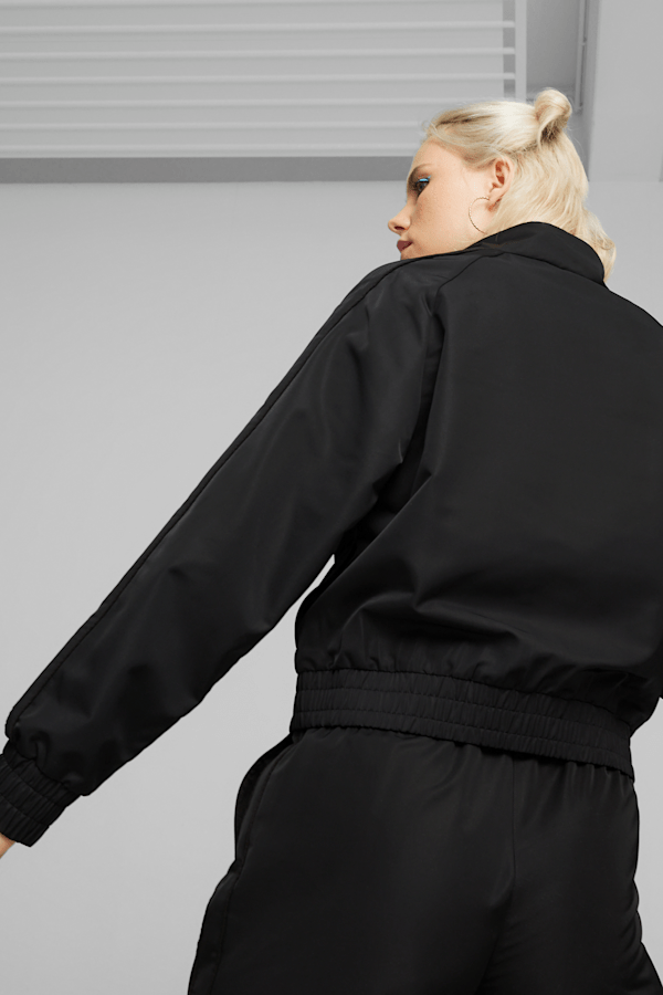 Black Heavy Twill Oversized Midi Jacket