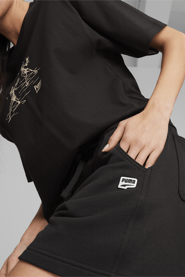 DOWNTOWN Women's High Waist Shorts, PUMA Black, extralarge