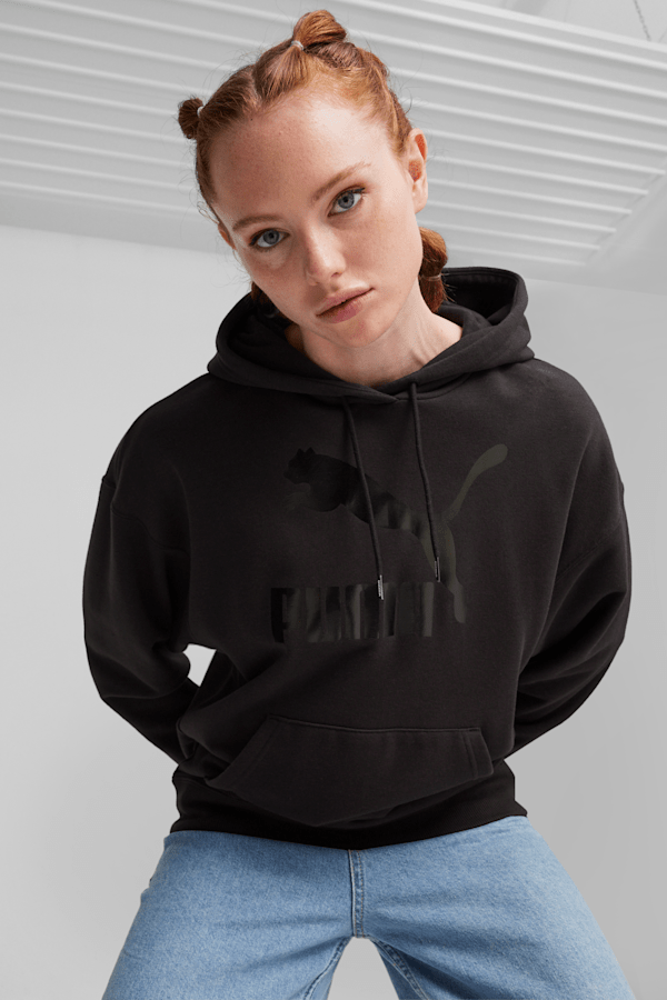 Puma black hoodie womens online