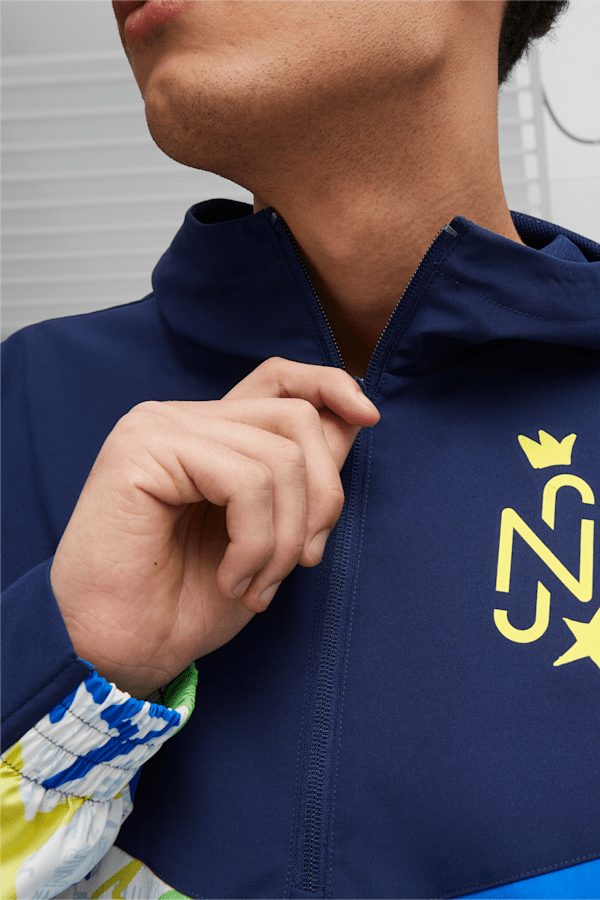 Neymar Jr Men's Soccer Jacket, Persian Blue-Racing Blue, extralarge