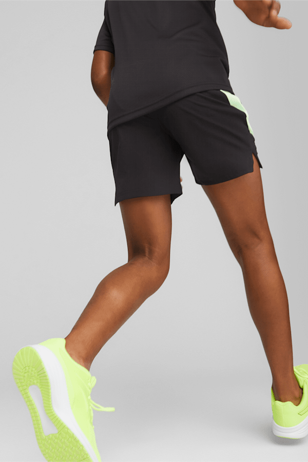 PUMA Fit Woven Shorts Youth, PUMA Black-Fizzy Lime, extralarge-GBR