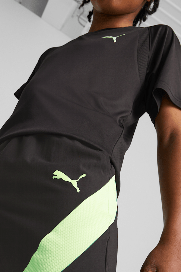PUMA Fit Woven Shorts Youth, PUMA Black-Fizzy Lime, extralarge-GBR
