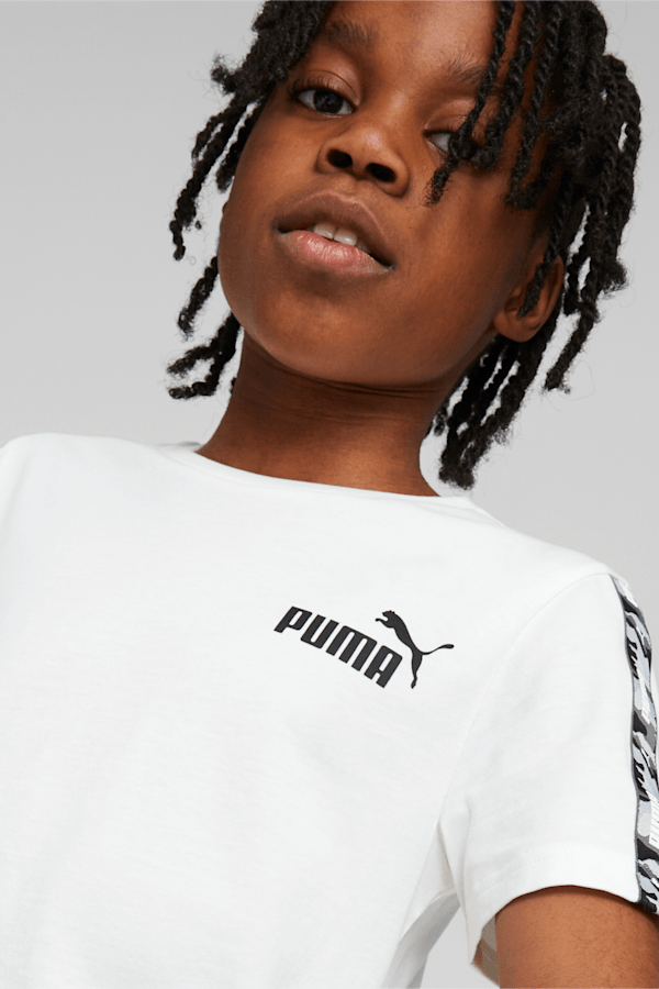 Essentials Tape Camo Tee Youth, PUMA White, extralarge